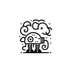 Futuristic animal robot vector illustration with a sleek and modern design. Perfect for sci-fi projects, branding, merchandise, and digital art.