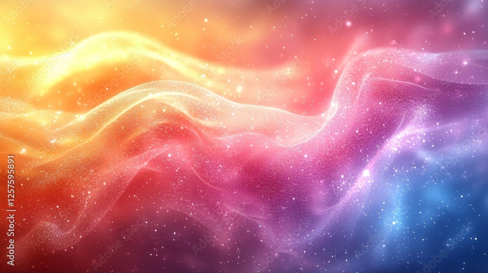 Poster dreamy pastel hues in a soft gradient blur form an abstract background