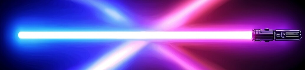 Fototapeta premium Neon electric style line illustrated in a gradient of pink, purple, and blue, placed on a transparent background