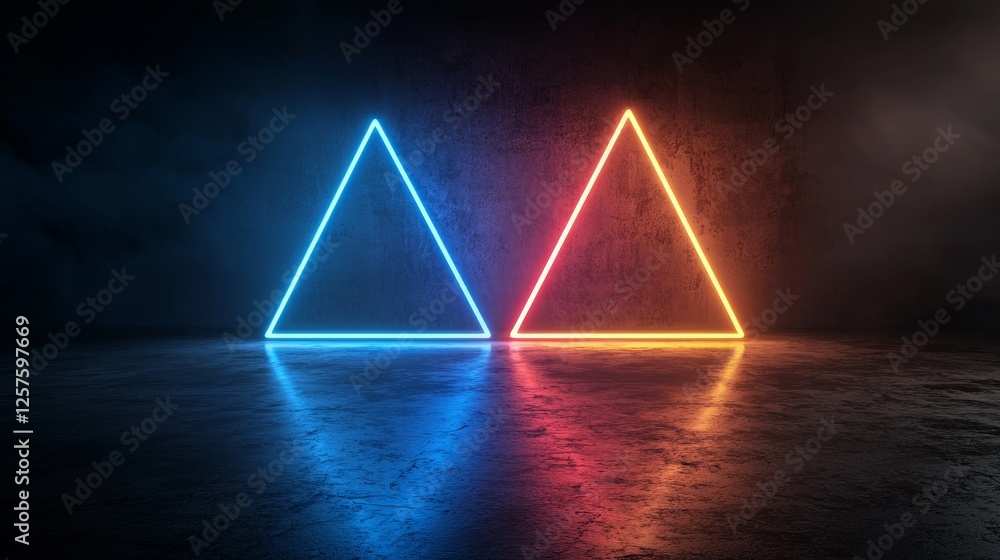 Poster flying through glowing neon lines that form a tunnel, with a multicolored spectrum and modern colorf