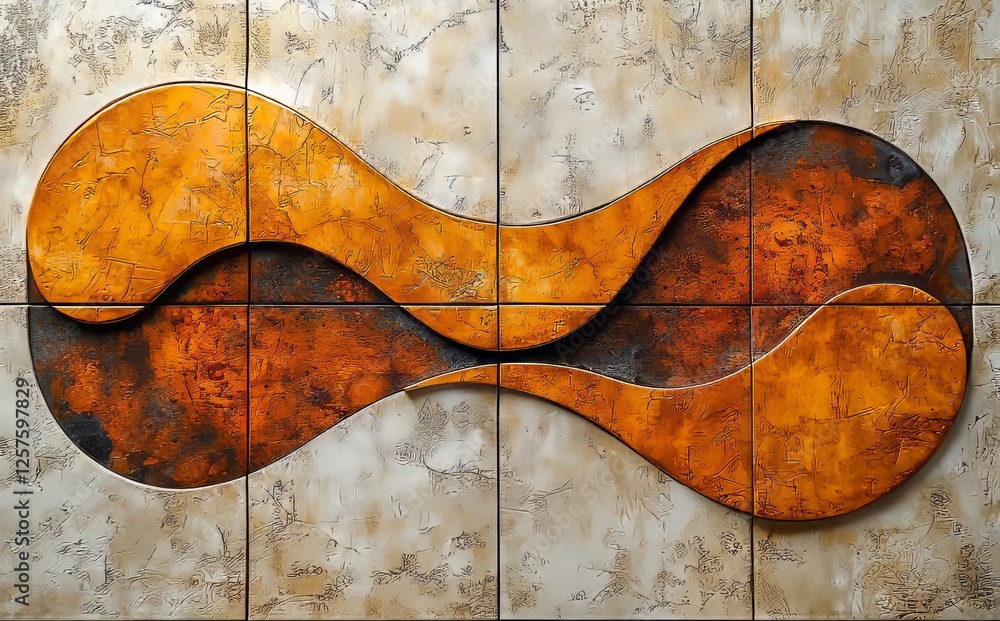 Poster pattern background of irregular color blocks forming an abstract geometric carpet for an art wall