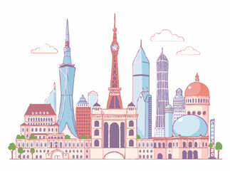 Reimagined Landmarks in a Modern Style