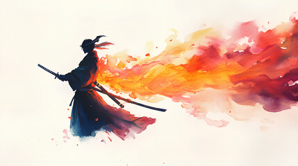 Fototapeta premium Shadow ninja with sword 