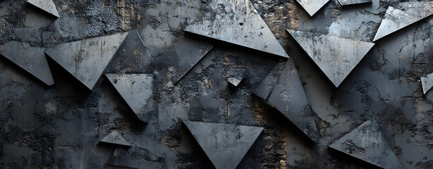 Abstract Dark Grey Triangular Metal Texture Background Wall