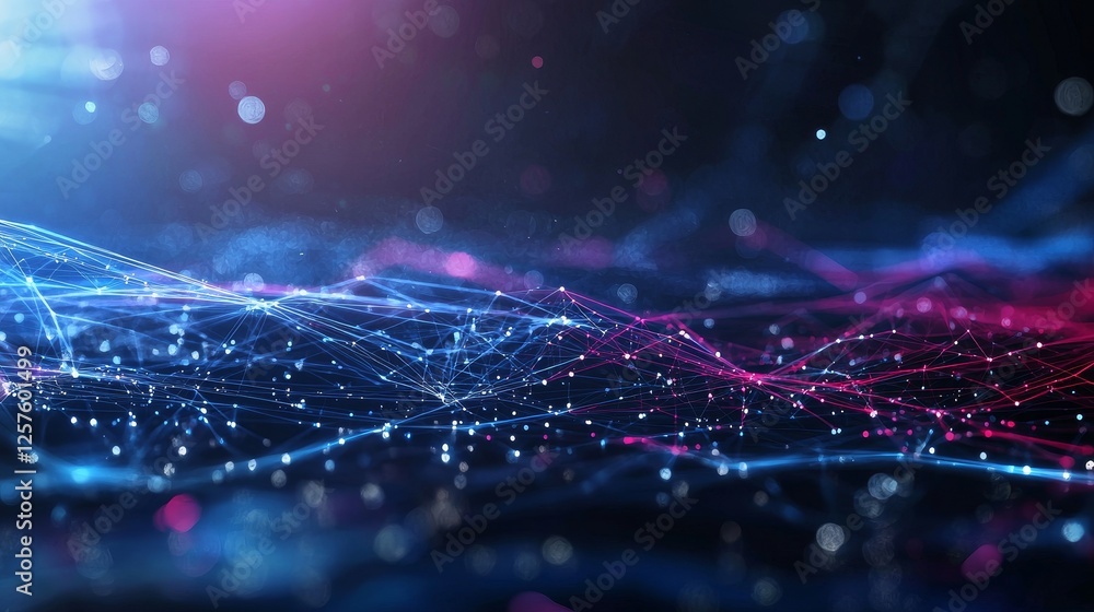 Poster high-speed broadband for global data transfer showcased on an abstract background of fiber optic net