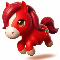 red horse isolated on white background