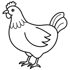 chicken line art vector