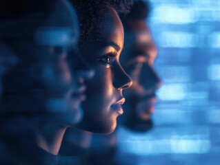 profiles in Blue: Abstract Human Representation