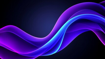 Naklejka premium A dark blue and purple abstract background with wavy lines