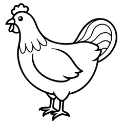 chicken line art vector