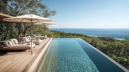 Oceanview infinity pool, luxury resort, Costa Rica