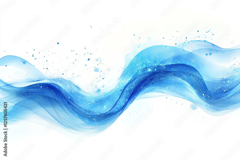 Poster flowing blue abstract waves create a sense of movement and tranquility. the smooth curves and transp