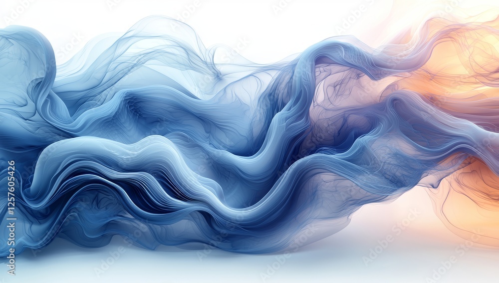 Aufkleber abstract background:a moving abstract representation similar to silk textiles swaying in the breeze