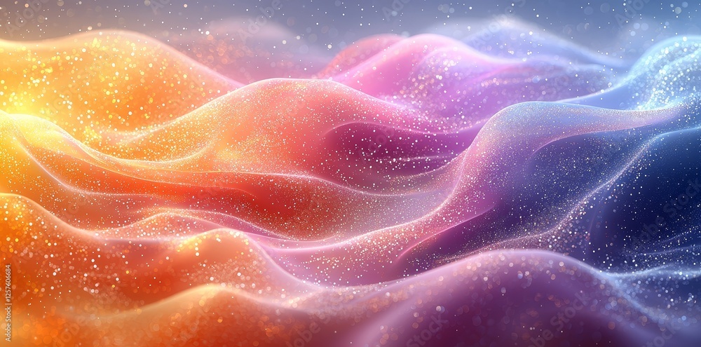 Aufkleber a dynamic wave pattern is created by colorful rainbow curved lines in an abstract background, suitab