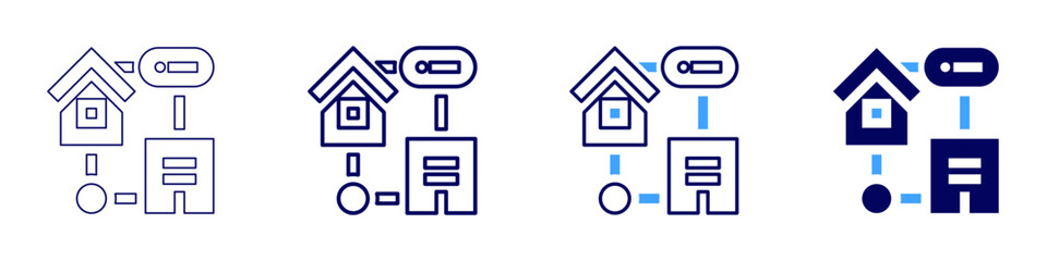 Automated lighting icon in 4 different styles. Thin Line, Line, Bold Line, Duotone. Duotone style. Editable stroke