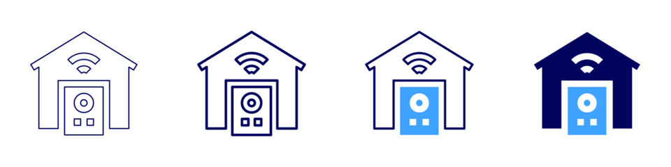 Home control icon in 4 different styles. Thin Line, Line, Bold Line, Duotone. Duotone style. Editable stroke
