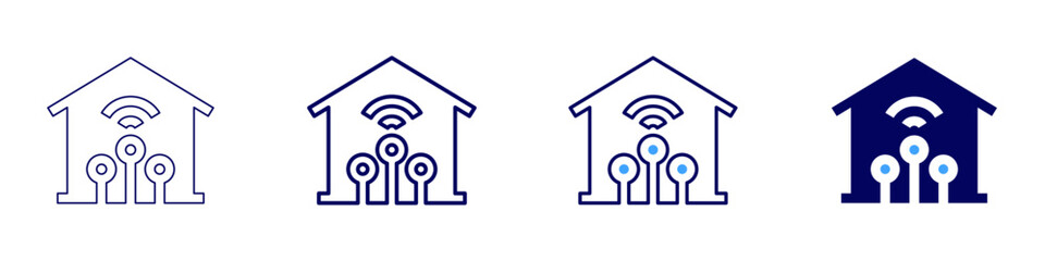 Home security system icon in 4 different styles. Thin Line, Line, Bold Line, Duotone. Duotone style. Editable stroke
