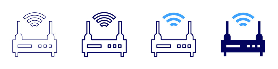 Smart home hub setup icon in 4 different styles. Thin Line, Line, Bold Line, Duotone. Duotone style. Editable stroke