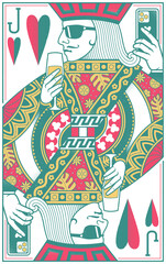 Tropical Court Playing Cards - Jack Card Turquoise