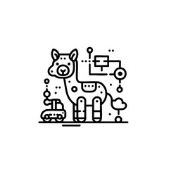 Futuristic animal robot vector illustration with a sleek and modern design. Perfect for sci-fi projects, branding, merchandise, and digital art.