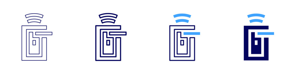 Smart home remote control icon in 4 different styles. Thin Line, Line, Bold Line, Duotone. Duotone style. Editable stroke