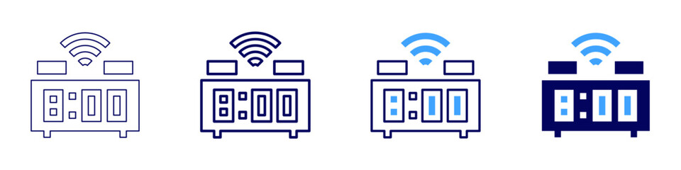 Smart home system upgrade icon in 4 different styles. Thin Line, Line, Bold Line, Duotone. Duotone style. Editable stroke