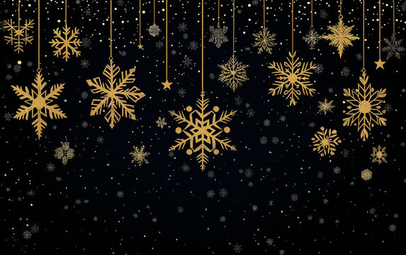 Gold Snowflakes Black Background Images – Browse 78,256 Stock Photos ...
