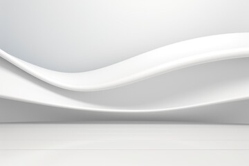 Obraz premium White Soft Wave Platform Background
