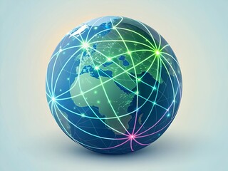 earth globe on white background