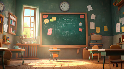 School learning blackboard

