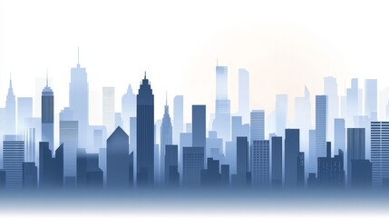 Obraz premium A breathtaking abstract urban landscape with futuristic skyscrapers in delicate hues, symbolizing innovation and urban advancement