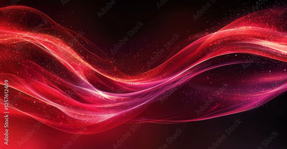 Poster a background of lush lava in red with simple, distorted, and wavy horizontal lines