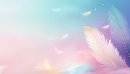 Naklejka premium art of feather on pastel color International Pillow Fight Day, card