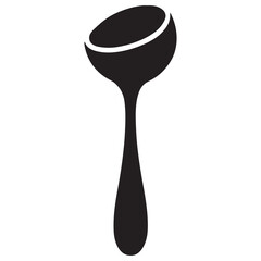 Ladle Spoon Silhouette Illustration Kitchen Utensil Serving Soup