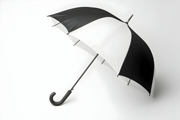 black umbrella isolated on white