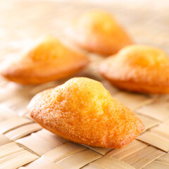 close up on  Homemade Madeleines.