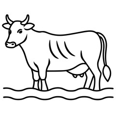 cow water floating