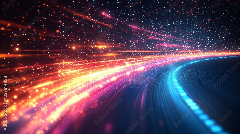 Poster flash rainbow abstract colorful background design with multi-colored stripes and lines that converge