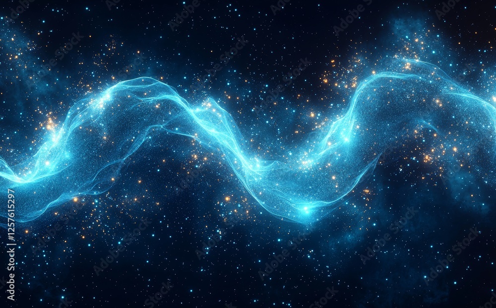 Poster a render featuring an abstract background where green neon light impulses zoom through cables, symbo