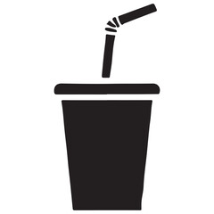 Silhouette Cup with Straw Vector Art Simple Drink Illustration