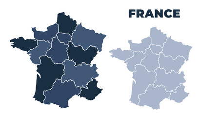 Obraz premium France political map with states border outline