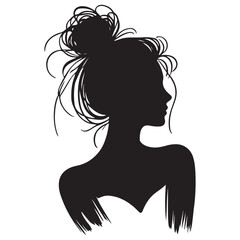 Elegant Woman Silhouette Hairstyle for Fashion and Beauty Designs