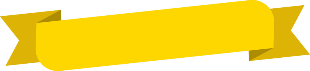 Curved wavy yellow banner ribbon