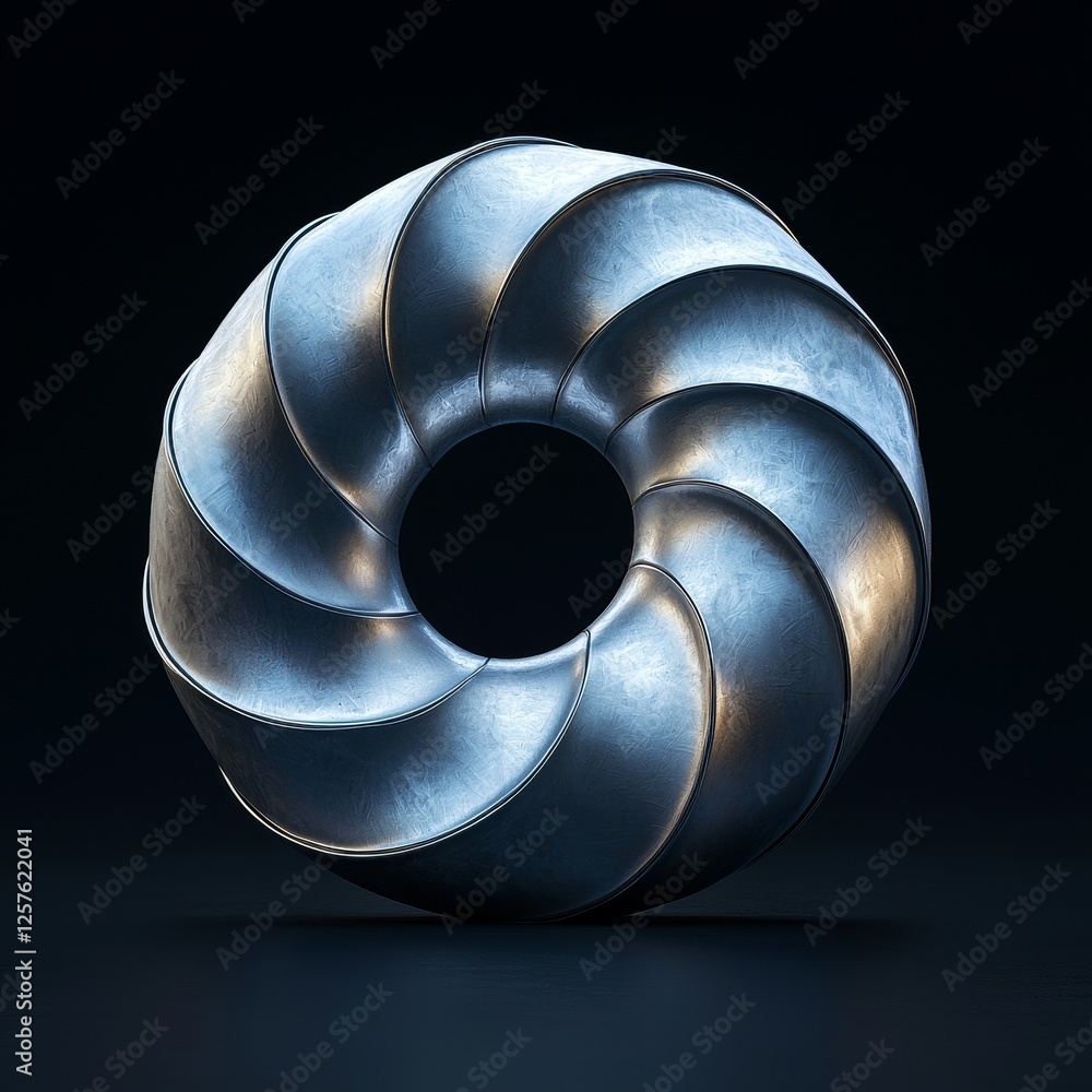 Poster 3d render of an abstract figure. made up of recurring elements with a textured surface