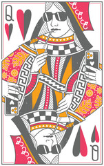 Tropical Court Playing Cards - Queen Card