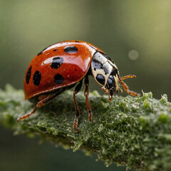 Obraz premium ladybug on a leaf