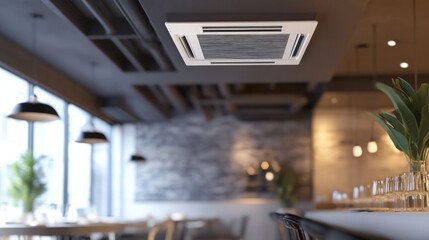 Modern cafe ceiling air conditioning unit