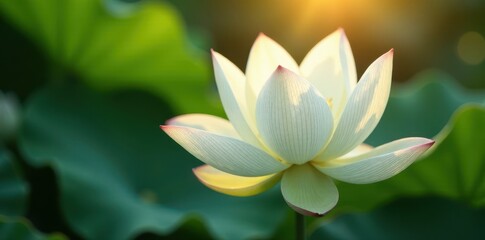 Obraz premium Intricate veins of a white lotus petal, sunlight reflecting , minimal, petal