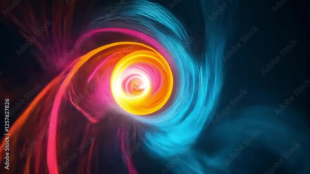 Canvas Prints a dynamic video showing swirling light trails in bright orange and blue. this abstract piece capture