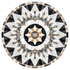 Seamless Radial Geometric Marble Mosaic Design Pattern